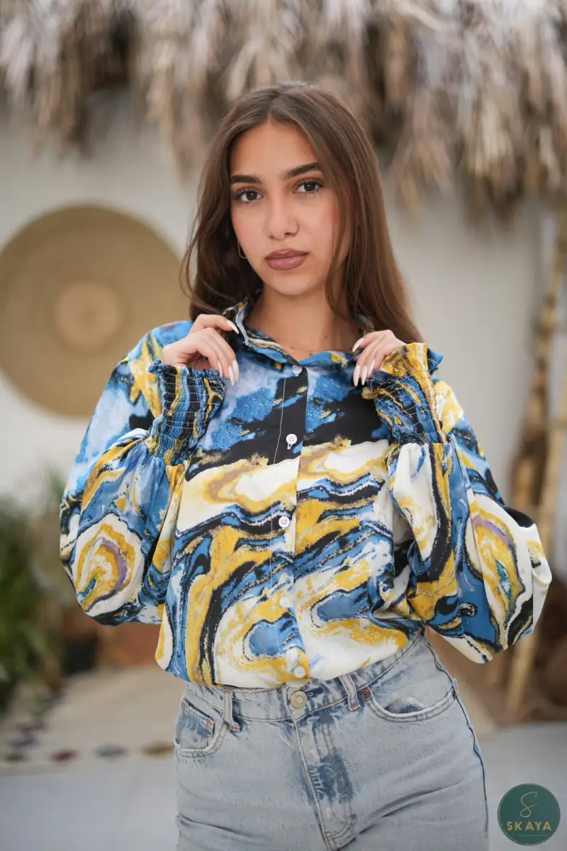 Satin shirt marble — View 2