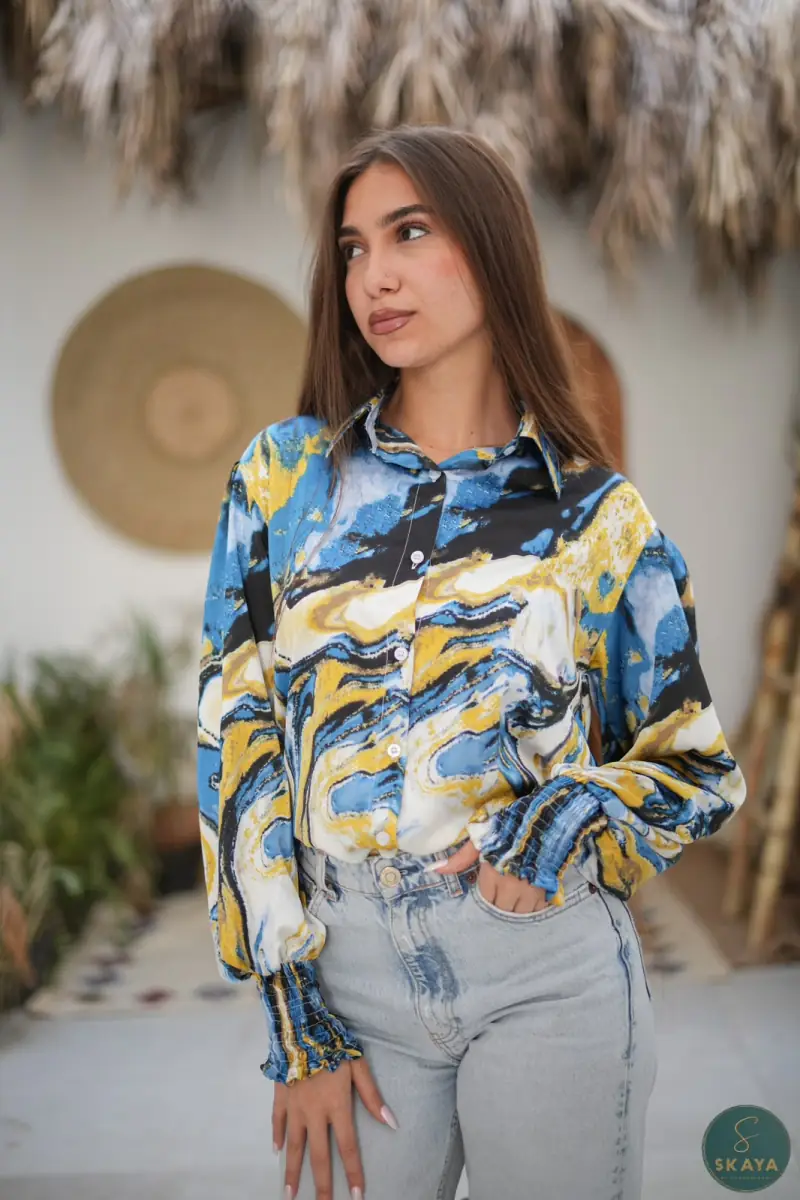 Satin shirt marble